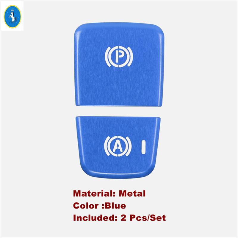 Metal Auto Electrical Parking Handbrake Hand Brake Button Cover Trim For VOLVO XC40 2018 - 2025 Red / Blue / Silver Accessories
