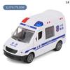 Hospital Rescue Ambulance Police Metal Cars Model Pull Back Sound And Light Alloy Diecast Car Toys For Children Boys Gifts