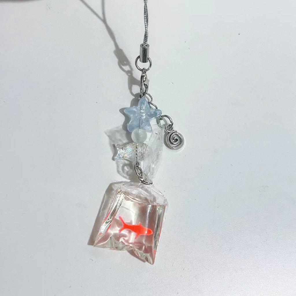 Lovely Fish Key Ornament Handmade Pendant Stylish Fruit Phone Pendant Unique Bag Pendant Present for Fashion Lover