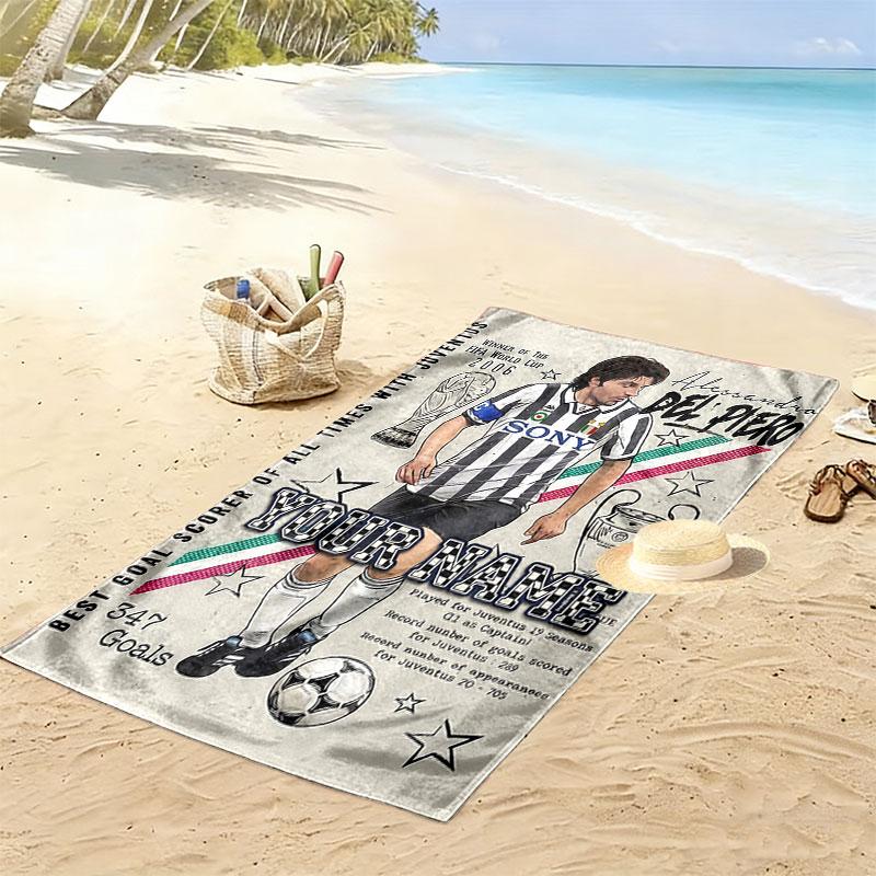 Custom Juve Print Beach Towel, Large Soft Quick Dry Towel for Beach Camping Swimming