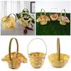 With Handle Braid Flower Baskets Party Supplies Handheld Baskets Flower Arrangement Basket Bedroom