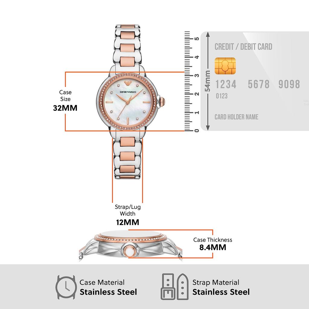 Emporio Armani Stainless Steel Watch Three-Hand Two-Tone