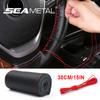 Genuine Leather Car Steering Wheel Cover DIY Braid Case & Needles Thread Fit For 38cm Diameter
