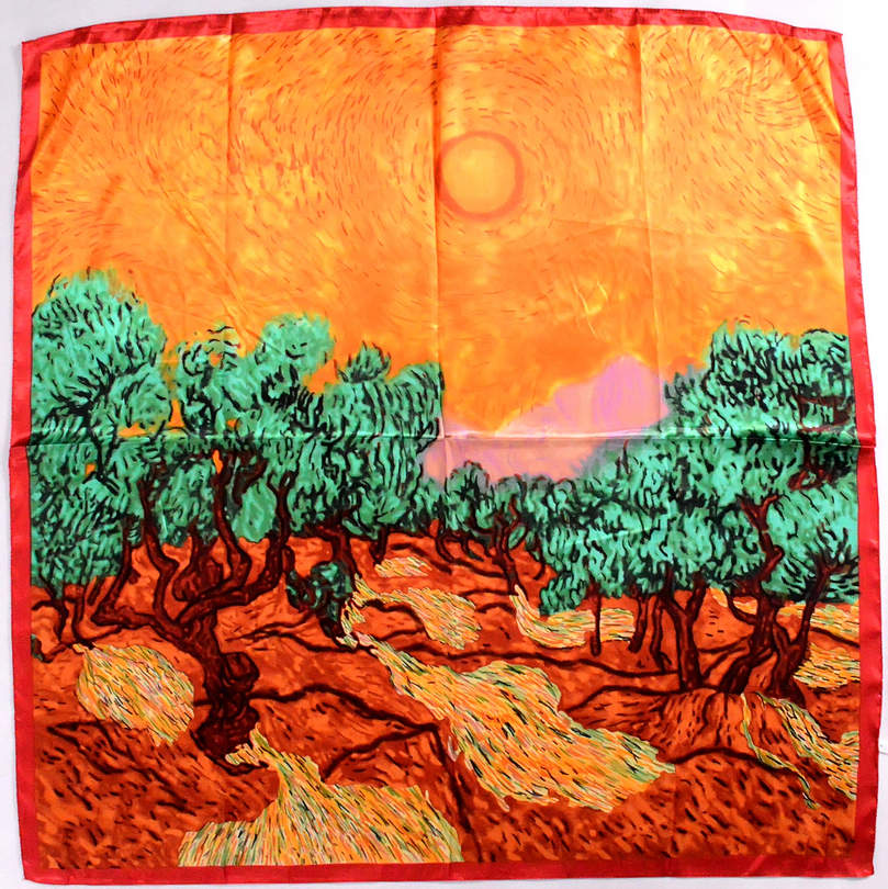 [BYSIFA] Темно-розовый шелковый шарф-шаль Дизайн «Новый восход» Квадратные шарфы Модный головной платок 90*90 см Весенний женский атласный шарф Сали