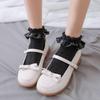 Женские носки в стиле Лолита в японском стиле Kawaii, милые короткие носки в стиле Харадзюку с рюшами и рюшами, белые, черные, сетчатые, кружевные для девочек
