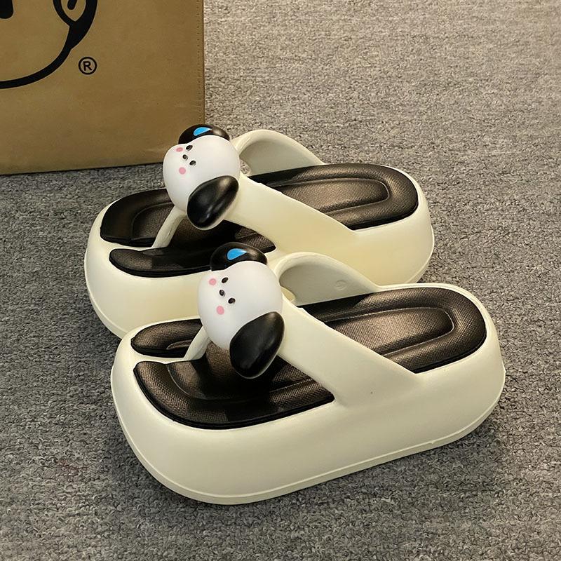 Модные летние тапочки из ЭВА на толстой подошве, женские домашние тапочки на платформе, верхняя одежда для женщин, легкие нескользящие милые шлепанцы с героями мультфильмов