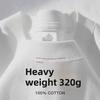 320g Heavyweight White Cotton Short-Sleeve T-Shirt for Men and Women - Thick, Non-Transparent, Loose Fit, Perfect for Summer. 