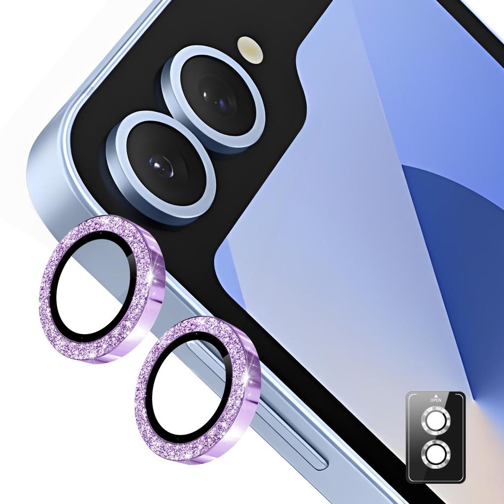 For Samsung Galaxy Z Flip5 5G Camera Lens Protector ENKAY Hat-Prince Glitter Decor Tempered Glass Lens Film