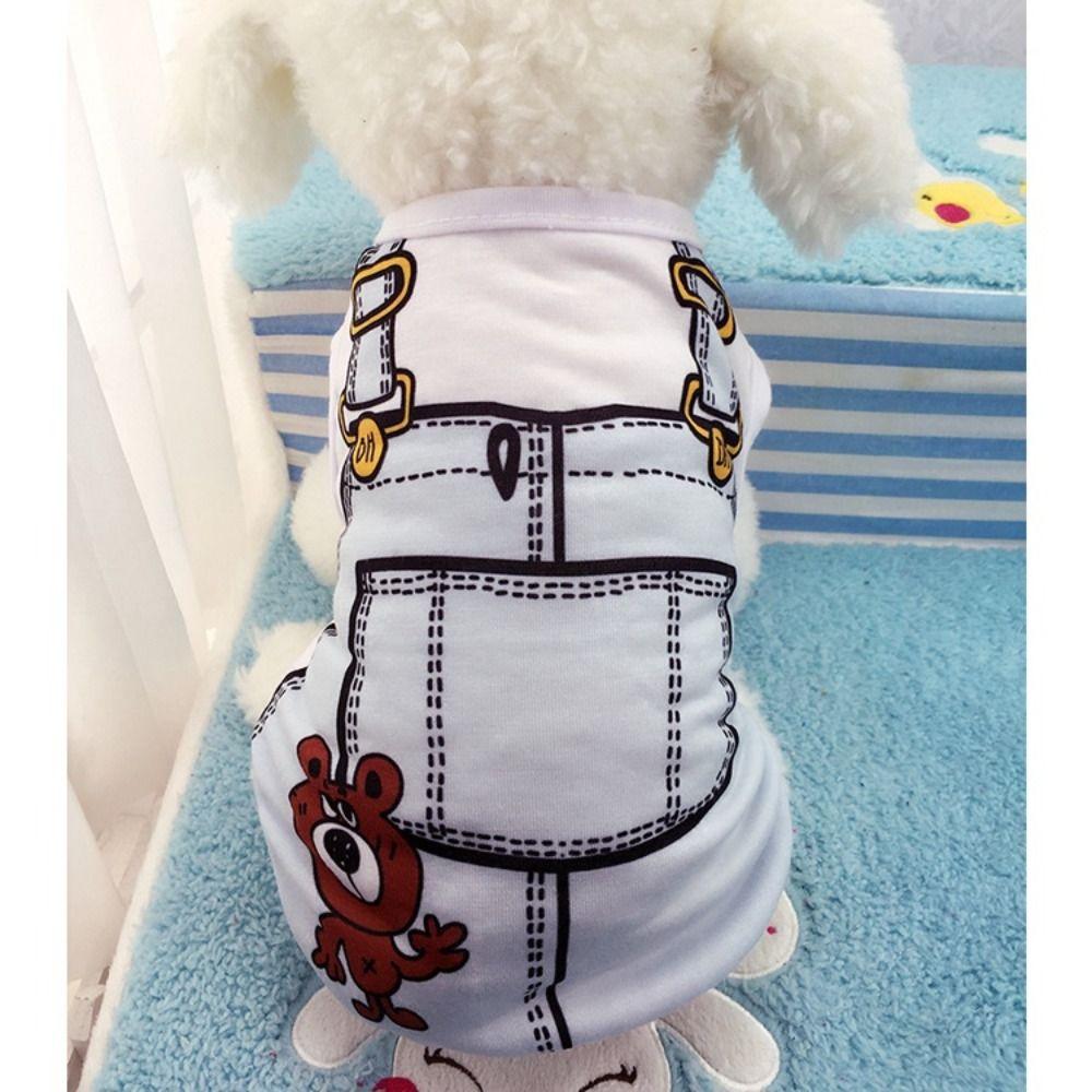 Pink Blue Puppy Dogs Vests Soft Small Dog T-Shirt Lovely Cartoon Clothing Summer Shirt