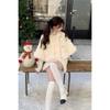 Women's Winter Cape & Skirt Set - White & Rose Patchwork