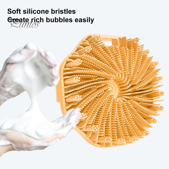 2шт силиконовая щетка для ванны с мягкой щетиной, массажная очищающая щетка для тела, противоскользящая ручка, щетка для тела