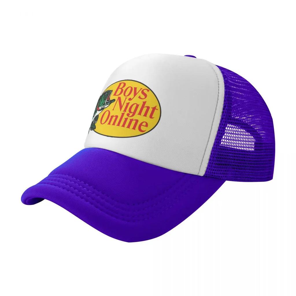 New BNO Boys Night Online Bass Pro Fishing Printing Mesh Baseball Cap Unisexs Highend Snapback Caps  New Sunscreen Hat