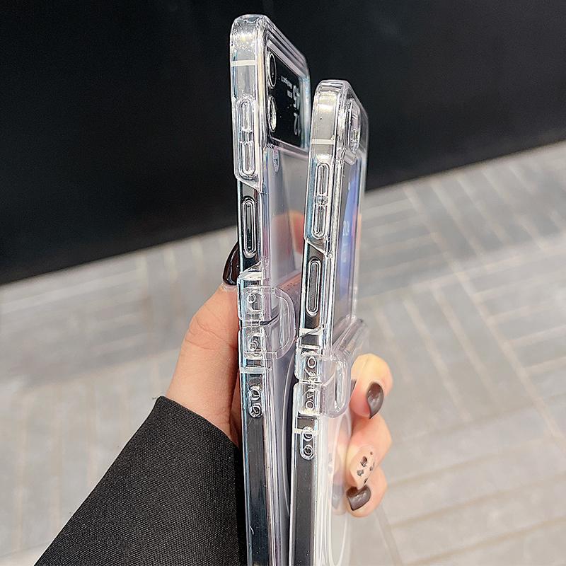 3шт складной противоударный чехол для Samsung Z Flip6 Flip5 Flip4 для Magsafe магнитный красивый цветочный узор прозрачный жесткий тонкий чехол для ПК