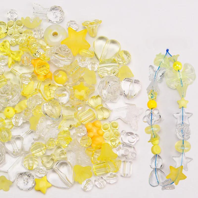 Смешайте акриловые бусины в форме сердца, бусины в форме цветка для поделок своими руками, изготовление швейных принадлежностей из бисера