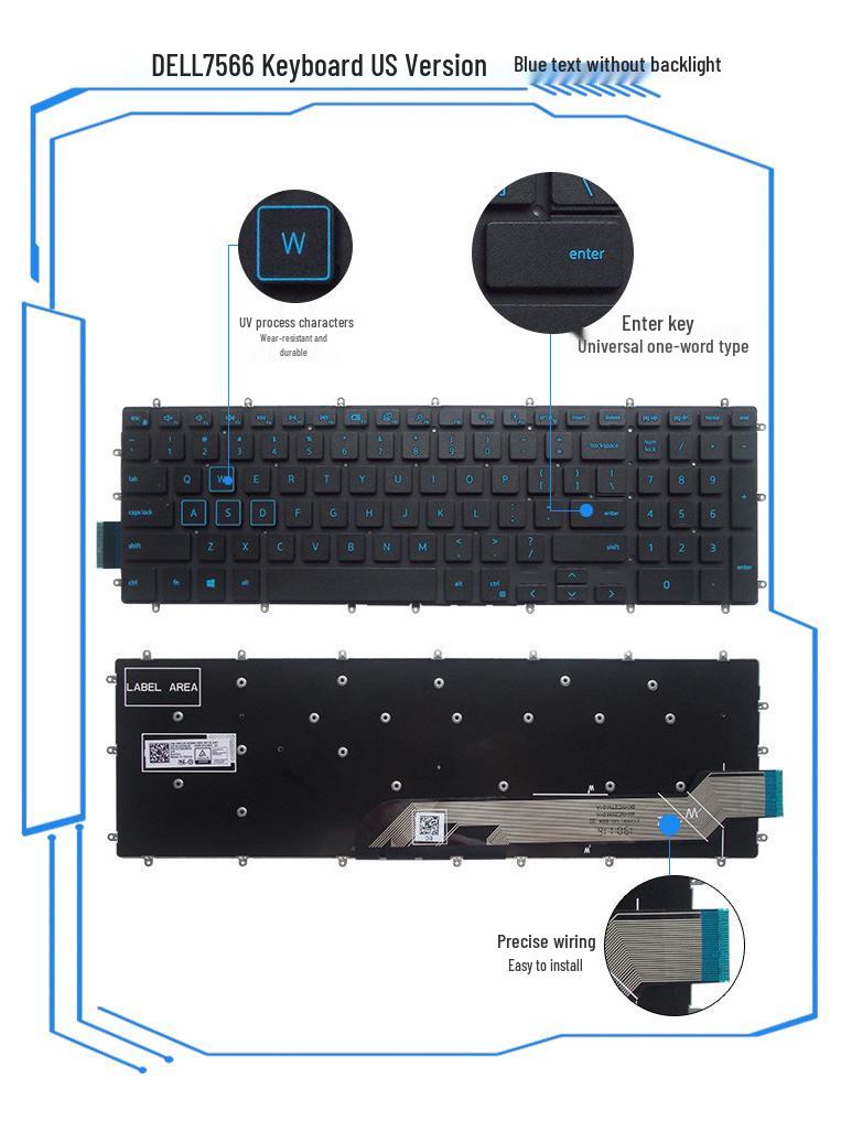 Совместимая клавиатура для серий Dell G3, G5 и G7 (3579, 3779, 3590, 5587, 5590, 7588, 7790, 7590)