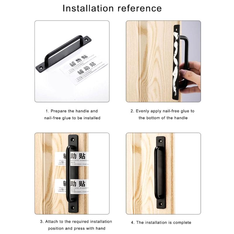 Pack of 2 Practical Sliding Door Handles Hole Center Aluminum Alloy with Mounting Screws for Indoor Outdoor Use