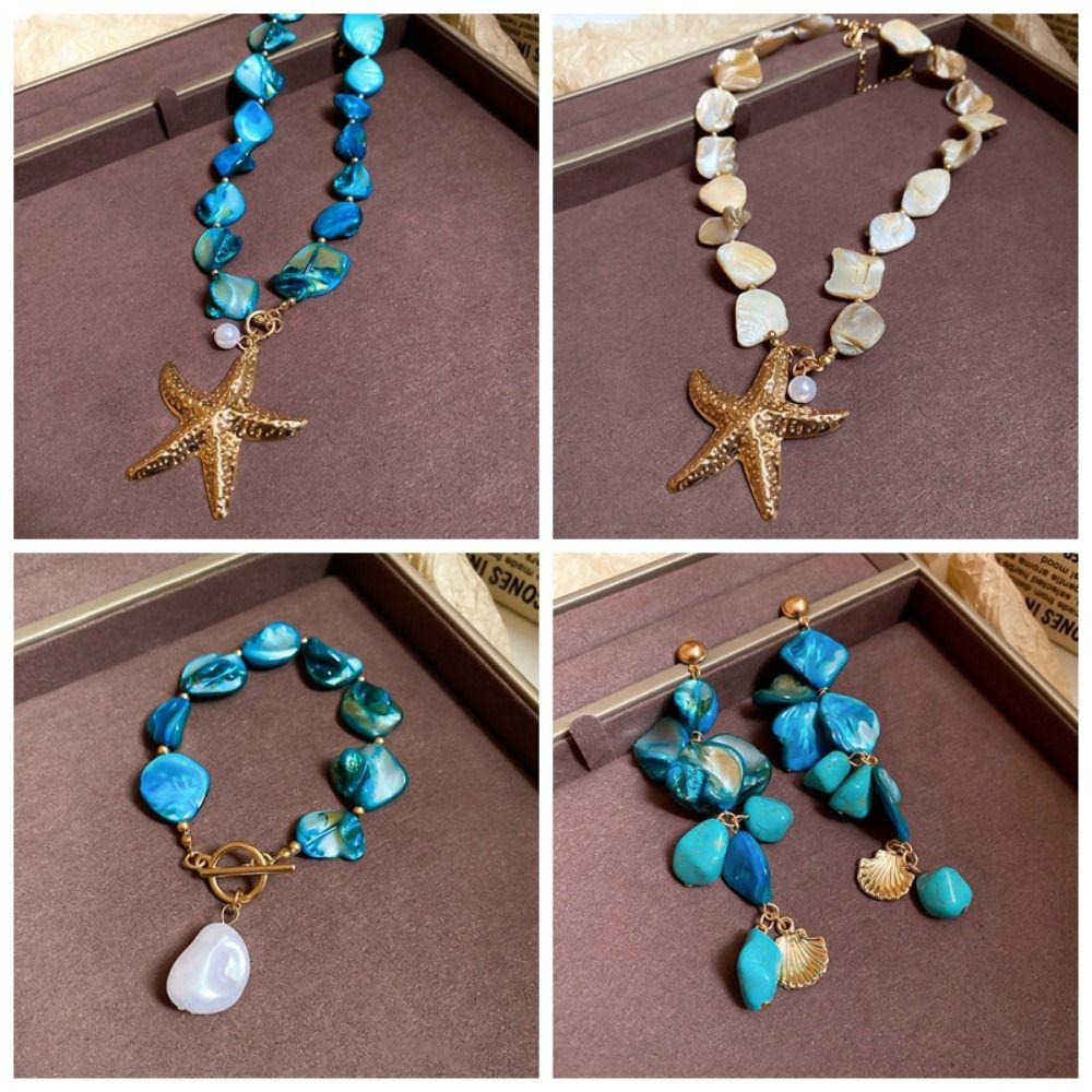 Имитация жемчуга Богемские ракушки бусины браслет украшения натуральные раковины пляжные серьги повседневные