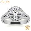 Moissanite Ring with D Color Diamond Roun 1CT Real 925 Sterling Silver For Women Wedding Fine Jewelry Gift Size 5-9
