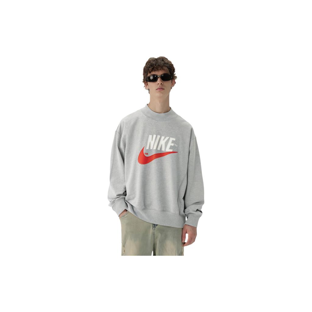 Nike Спортивная толстовка с круглым вырезом с вышитым логотипом Trend Capsule, мужская толстовка светло-серого цвета DM5274-050