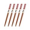 Wooden Sakura and Set of Current Model J-kitchens Chopsticks, Vermilion, 5, 23.5cm,