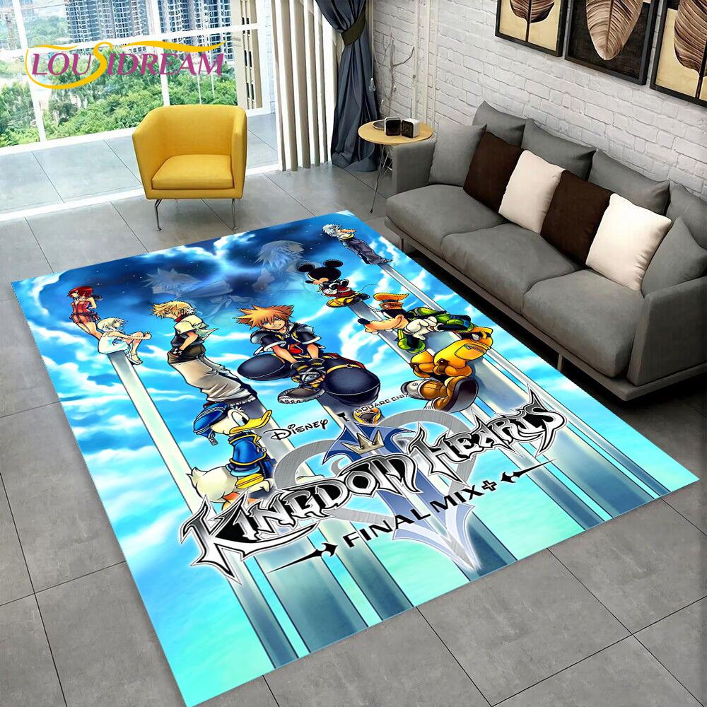 3D Ковер с персонажами игры Kingdom Hearts для Дома Гостиной Спальни Дивана, Коврик для Прихожей, Ковер для Игровой Зоны Детей, Нескользящий Напольный Коврик