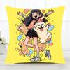 Cartoon Girl Pillow Case Fashion Square Pillowcase Bedroom Sofa Room Ins Decoration Leisure