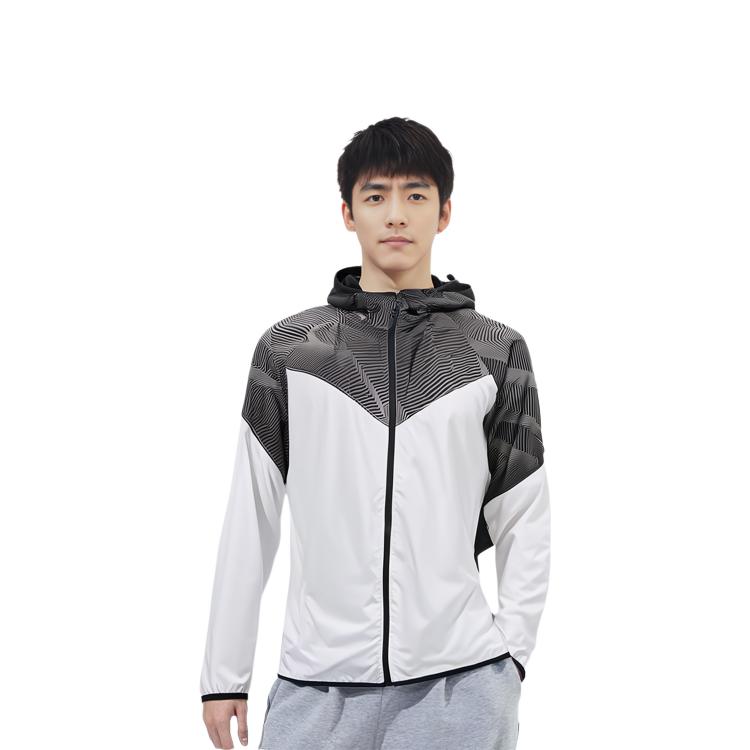 Puma Фитнес Бег Куртка с капюшоном Тренировочная Мужские куртки Белый 518950-02