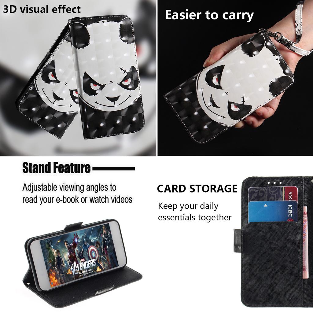 Кошелек-книжка с 3D-рисованием Angry Bear Pattern из искусственной кожи для iPhone Samsung Umidigi Infinix TECNO... Подходит для более чем 900 моделей телефонов