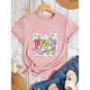 High-quality, Simple, Elegant, and Stylish Women's Clothing T Shirt Preschool Education PRE-K Themed Print Bow, Daisy, Pencil Elements Sweet Cartoon