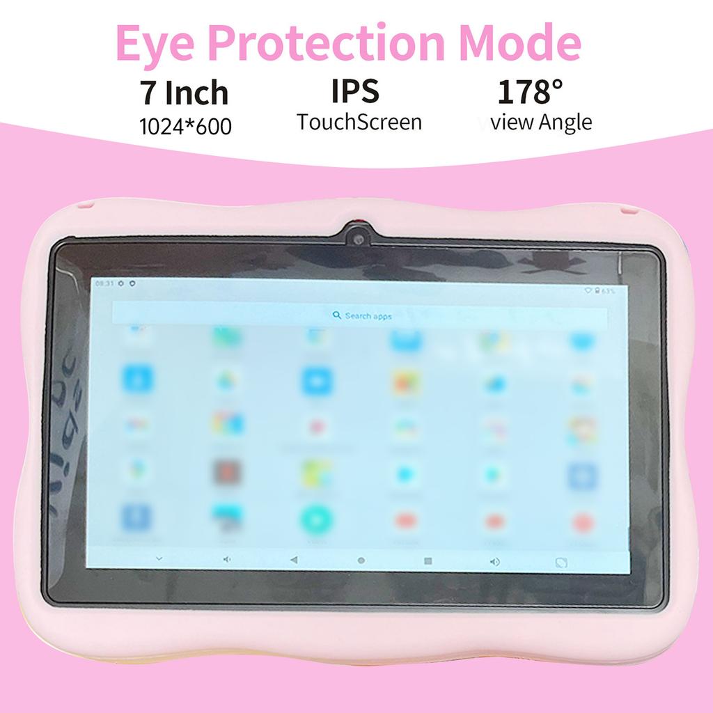 Детский планшет 7-дюймовый HD-дисплей для 7.0 Память 1+16 ГБ и двойная камера 200 МП Раннее образовательное обучающее устройство для малышей Детей