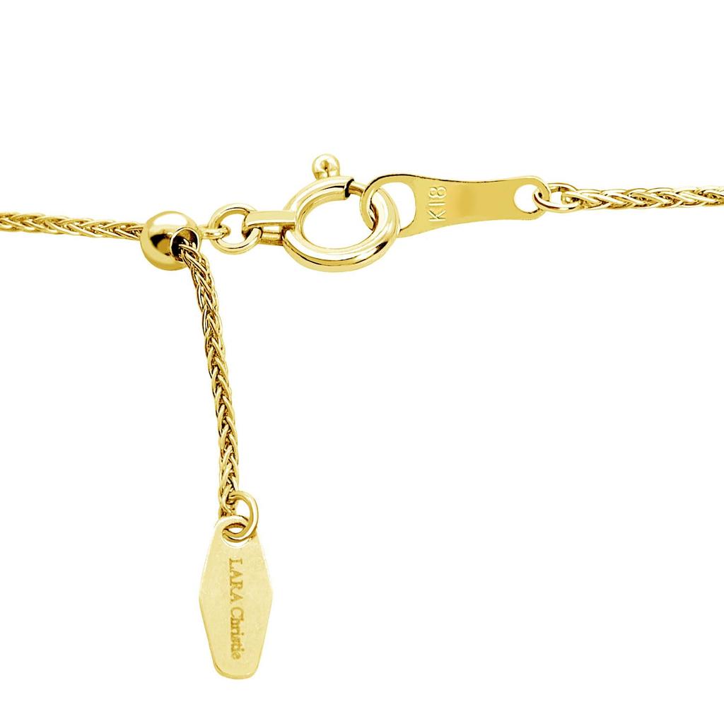 Gold Chain Necklace 18K K18 Triple Spike Width Maximum 45cm Length Adjustable [Lara Christie] 0.8mm Approx. 2.0g Lc97-0014