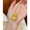 Silver Ruyi Lily Flower Tassel Lock Pendant New Chinese Style Long Sweater Chain Necklace Accessory Jewelry