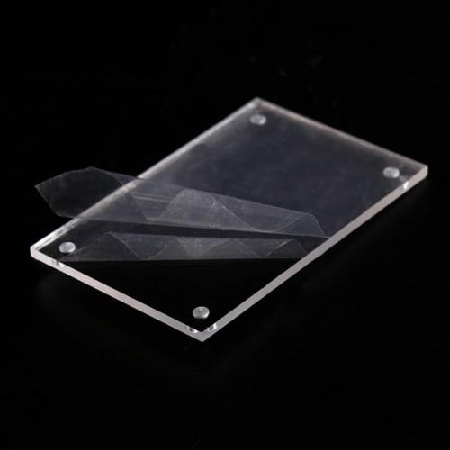 Heizi Card Display Case, L-Shaped, Set of 2, for Trading Postcards, Acrylic Frame, Screw-Down Magnet (Clear, Horizontal, A7 Trading Card Size)