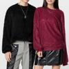 Women Men Casual Loose Long Sleeve Furry Tassel Unisex Tops Blouse 
