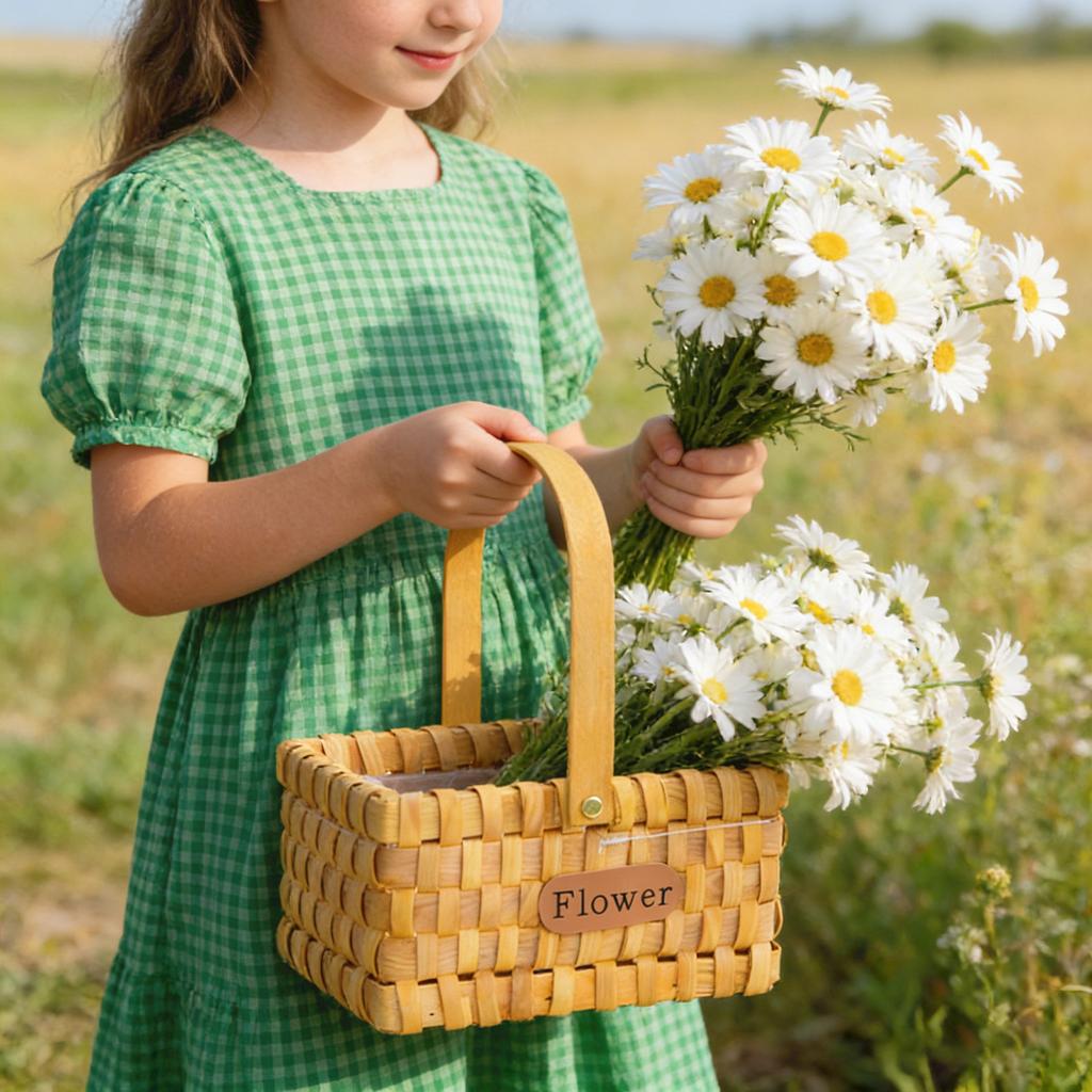 Handmade Rattan Woven Shopping Basket, Bath Basket, Outdoor Picnic Basket, Vegetable Shopping And Picking Old-fashioned Vegetable Basket.
