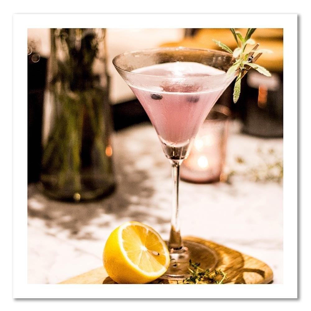 Canvas print, Glass with pink drink