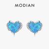 Стерлингового Серебра 925 пробы, модные серьги-гвоздики с нерегулярными сердечками, очаровательные серьги-гвоздики с блестящим опалом для женщин, вечерние ювелирные украшения, подарки