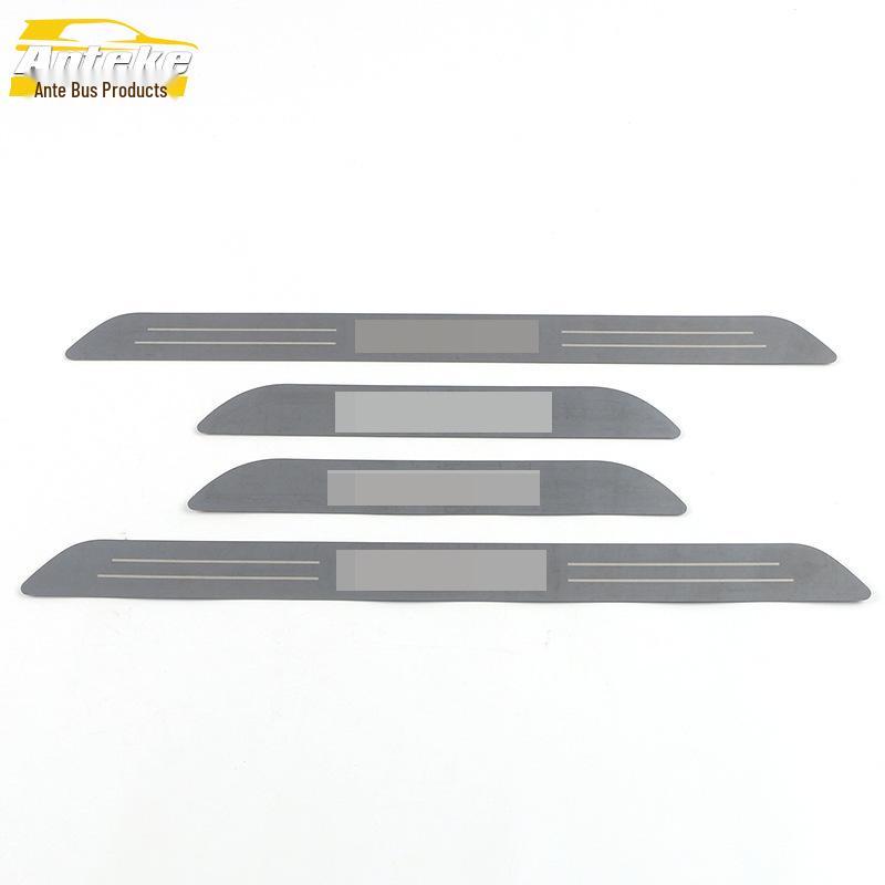 Lantu 21 Door Sill Decoration Sticker & Stainless Steel Welcome Pedal Anti-Scratch Scuff Strip