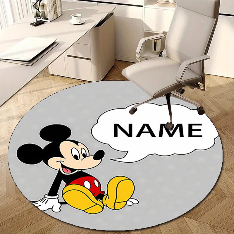 Personalized M-Mickey Round Chair Office Rug - Perfect for Mat, Office Chair & More - Ideal Gift for Birthdays and Holidays