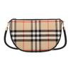 Burberry Олимпия Классическая тисненая клетка Подмышечная сумка-полумесяц Холст и кожа Сумка-тоут Сумка через плечо Женские сумки Бежевый 81114131