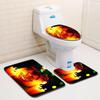 Pumpkin Lamp Bathroom Toilet Three-Piece Floor Mat Doormat Bathroom Carpet