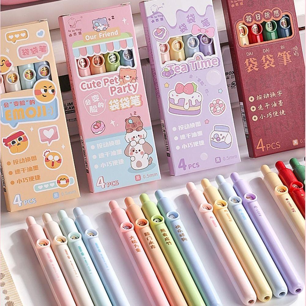 4PCS/Set Mini Short Pen Capybara Panda Gel Pen High Quality Ballpoint Pen  Student Specific