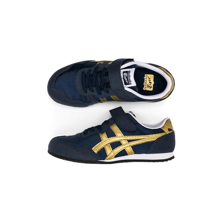 ONITSUKA TIGER Serrano Удобные Нескользящие Прочные Низкие Детские Повседневные Кроссовки Детские кроссовки Темно-синие 1184A086-400