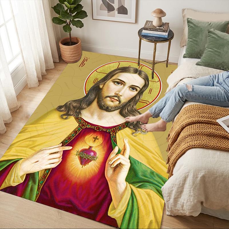 Jesus Christ Living Room Nonslip Area Rug Soft Carpet For Bedroom Game Playroom Sofa Office Home Decor Doormat Christmas Gift C9301102