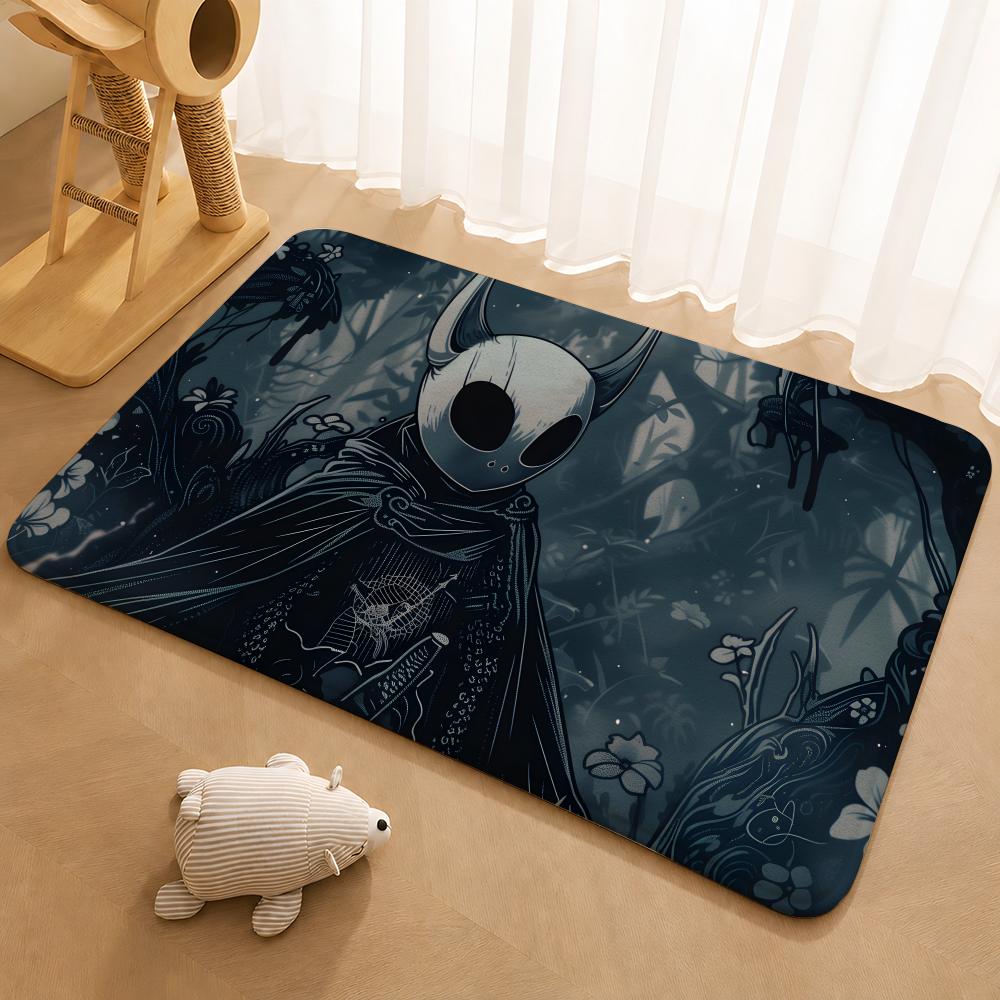 H-Hollow K-Knight Floor Mat Floor Mat Soft Flannel Non-Slip Door Rug for Living Room