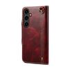 Oil Wax Cowhide Magnetic Button Genuine Leather Case For Samsung Galaxy S26 Ultra 5G, Retro Wallet Card Slot Stand Protective Phone Cover