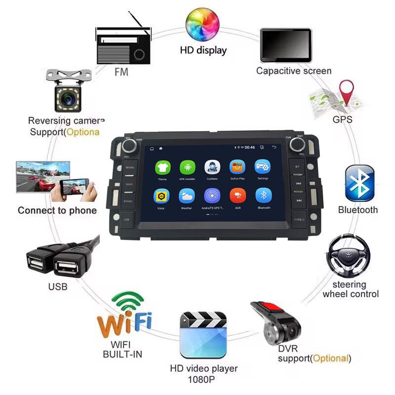 7-дюймовая Android-навигация «все в одном» с Bluetooth для Buick Enclave/Chevrolet GMC