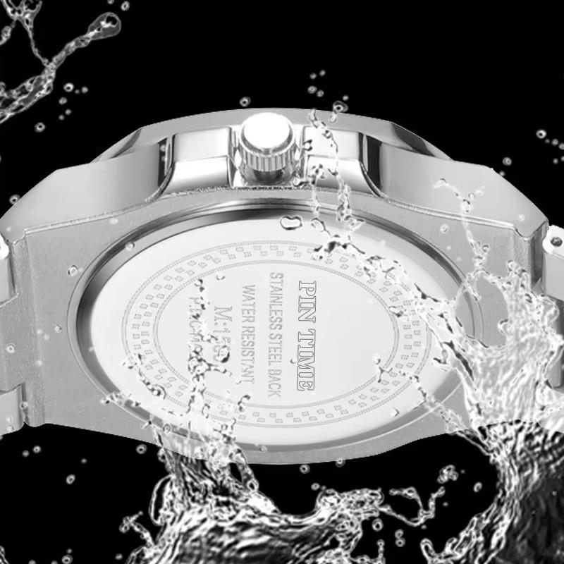 Матовая поверхность кварцевые часы мужские роскошные хип-хоп серебристо-голубые золотые часы мужские часы мужские Reloj Hombre Masculino