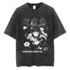 Anime Jujutsu Kaisen Print T Shirt Men Summer Zenin Maki Streetwear Tshirt Oversized Vintage Washed Short Sleeve Casual Tshirt