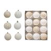 12 Pcs Velvet Christmas Balls 2.36inch Flocked Balls Christmas Tree Ornaments Plastic Balls Xmas Hanging Decoration for Indoor Holiday Decor